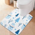 thumbnail image 1 of Yayeee Bath Rug for Bathroom Floor Non Slip Contour Fluffy Soft Absorbent Mat, 20"x24", Blue Simple Cartoon Snowmen, 1 of 7