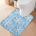 thumbnail image 1 of Yayeee Bath Rug for Bathroom Floor Non Slip Contour Fluffy Soft Absorbent Mat, 20"x24", Blue Snowflake, 1 of 7
