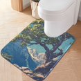 thumbnail image 1 of Yayeee Bath Rug for Bathroom Floor Non Slip Contour Fluffy Soft Absorbent Mat, 20"x24", Blue Tree, 1 of 7