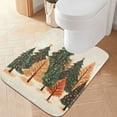 thumbnail image 1 of Yayeee Bath Rug for Bathroom Floor Non Slip Contour Fluffy Soft Absorbent Mat, 20"x24", Brown Christmas Trees, 1 of 7