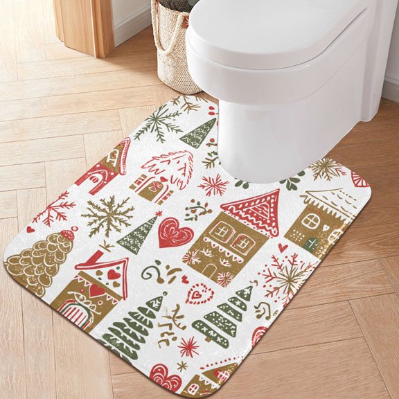 Yayeee Bath Rug for Bathroom Floor Non Slip Contour Fluffy Soft Absorbent Mat, 20"x24", Brown Nordic Christmas House