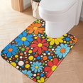 thumbnail image 1 of Yayeee Bath Rug for Bathroom Floor Non Slip Contour Fluffy Soft Absorbent Mat, 20"x24", Cartoon Flowers, 1 of 7