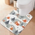 thumbnail image 1 of Yayeee Bath Rug for Bathroom Floor Non Slip Contour Fluffy Soft Absorbent Mat, 20"x24", Cartoon Orange Houses, 1 of 7