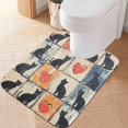 thumbnail image 1 of Yayeee Bath Rug for Bathroom Floor Non Slip Contour Fluffy Soft Absorbent Mat, 20"x24", Cats and Hearts, 1 of 7