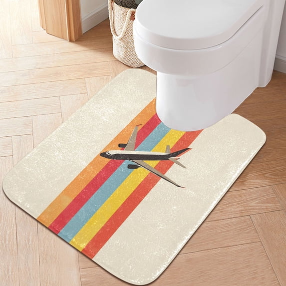 Yayeee Bath Rug for Bathroom Floor Non Slip Contour Fluffy Soft Absorbent Mat, 20"x24", Colorful Plane