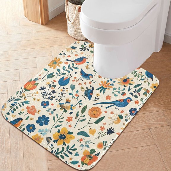 Yayeee Bath Rug for Bathroom Floor Non Slip Contour Fluffy Soft Absorbent Mat, 20"x24", Cute Animals