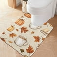 thumbnail image 1 of Yayeee Bath Rug for Bathroom Floor Non Slip Contour Fluffy Soft Absorbent Mat, 20"x24", Fall Mug Pattern, 1 of 7