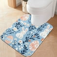 thumbnail image 1 of Yayeee Bath Rug for Bathroom Floor Non Slip Contour Fluffy Soft Absorbent Mat, 20"x24", Floral Easter Rabbits, 1 of 7