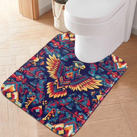 Yayeee Bath Rug for Bathroom Floor Non Slip Contour Fluffy Soft Absorbent Mat, 20"x24", Geometric Eagle