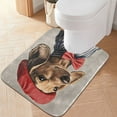 thumbnail image 1 of Yayeee Bath Rug for Bathroom Floor Non Slip Contour Fluffy Soft Absorbent Mat, 20"x24", Gray Dog Artist, 1 of 7