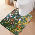 thumbnail image 1 of Yayeee Bath Rug for Bathroom Floor Non Slip Contour Fluffy Soft Absorbent Mat, 20"x24", Green Floral Garden, 1 of 7