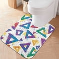 thumbnail image 1 of Yayeee Bath Rug for Bathroom Floor Non Slip Contour Fluffy Soft Absorbent Mat, 20"x24", Green Simple Triangles, 1 of 7