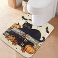 thumbnail image 1 of Yayeee Bath Rug for Bathroom Floor Non Slip Contour Fluffy Soft Absorbent Mat, 20"x24", Halloween Cat, 1 of 7