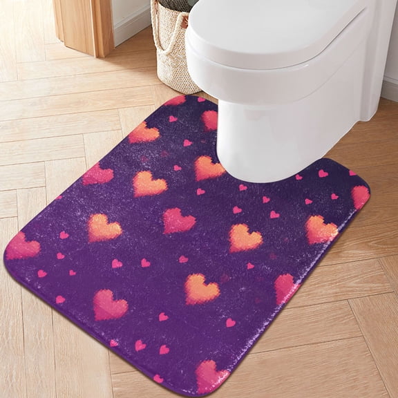 Yayeee Bath Rug for Bathroom Floor Non Slip Contour Fluffy Soft Absorbent Mat, 20"x24", Love in The Clouds