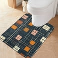 thumbnail image 1 of Yayeee Bath Rug for Bathroom Floor Non Slip Contour Fluffy Soft Absorbent Mat, 20"x24", Orange Checkered Pattern, 1 of 7