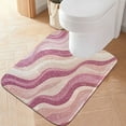thumbnail image 1 of Yayeee Bath Rug for Bathroom Floor Non Slip Contour Fluffy Soft Absorbent Mat, 20"x24", Pink Brown Pattern, 1 of 7