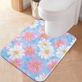 thumbnail image 1 of Yayeee Bath Rug for Bathroom Floor Non Slip Contour Fluffy Soft Absorbent Mat, 20"x24", Pink Daisy, 1 of 7