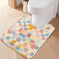 thumbnail image 1 of Yayeee Bath Rug for Bathroom Floor Non Slip Contour Fluffy Soft Absorbent Mat, 20"x24", Pink Floral, 1 of 7