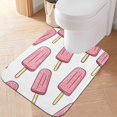 thumbnail image 1 of Yayeee Bath Rug for Bathroom Floor Non Slip Contour Fluffy Soft Absorbent Mat, 20"x24", Pink Ice Cream, 1 of 7