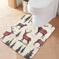 thumbnail image 1 of Yayeee Bath Rug for Bathroom Floor Non Slip Contour Fluffy Soft Absorbent Mat, 20"x24", Plaid Deer, 1 of 7