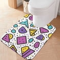 thumbnail image 1 of Yayeee Bath Rug for Bathroom Floor Non Slip Contour Fluffy Soft Absorbent Mat, 20"x24", Purple Retro Pattern, 1 of 7
