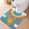 thumbnail image 1 of Yayeee Bath Rug for Bathroom Floor Non Slip Contour Fluffy Soft Absorbent Mat, 20"x24", Rainbow with Stars, 1 of 7