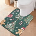 thumbnail image 1 of Yayeee Bath Rug for Bathroom Floor Non Slip Contour Fluffy Soft Absorbent Mat, 20"x24", Red Christmas Gingerbread, 1 of 7