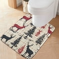 thumbnail image 1 of Yayeee Bath Rug for Bathroom Floor Non Slip Contour Fluffy Soft Absorbent Mat, 20"x24", Red Deer, 1 of 7