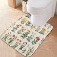 thumbnail image 1 of Yayeee Bath Rug for Bathroom Floor Non Slip Contour Fluffy Soft Absorbent Mat, 20"x24", Red Floral, 1 of 7