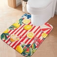 thumbnail image 1 of Yayeee Bath Rug for Bathroom Floor Non Slip Contour Fluffy Soft Absorbent Mat, 20"x24", Red Striped Lemon, 1 of 7
