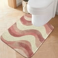 thumbnail image 1 of Yayeee Bath Rug for Bathroom Floor Non Slip Contour Fluffy Soft Absorbent Mat, 20"x24", Soft Pink Pattern, 1 of 7