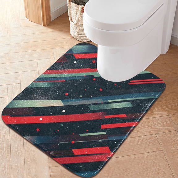 Yayeee Bath Rug for Bathroom Floor Non Slip Contour Fluffy Soft Absorbent Mat, 20"x24", Stars Abstract Lines