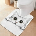 thumbnail image 1 of Yayeee Bath Rug for Bathroom Floor Non Slip Contour Fluffy Soft Absorbent Mat, 20"x24", White Cat, 1 of 7