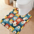 thumbnail image 1 of Yayeee Bath Rug for Bathroom Floor Non Slip Contour Fluffy Soft Absorbent Mat, 20"x24", Yellow Checkered Daisy, 1 of 7