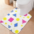 thumbnail image 1 of Yayeee Bath Rug for Bathroom Floor Non Slip Contour Fluffy Soft Absorbent Mat, 20"x24", Yellow Retro Round, 1 of 7
