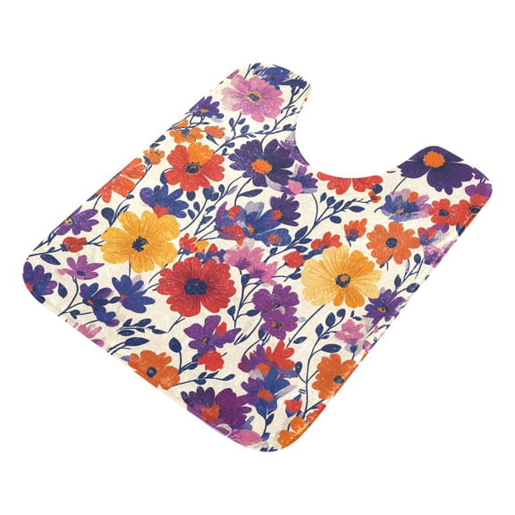 Yayeee Bath Rugs for Bathroom Floor Non Slip Non Skid Contour Soft Absorbent Colorful Flowers Pattern Machine Washable Mat