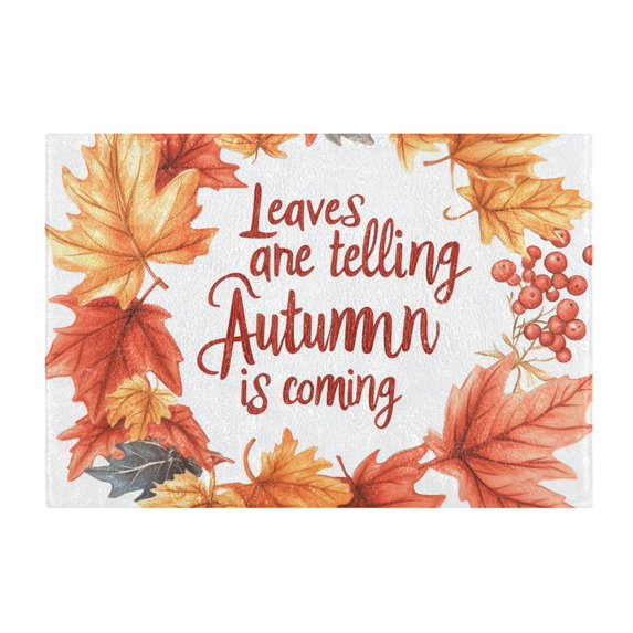 Yayeee Bath Rugs for Bathroom Floor Non Slip Non Skid Rectangle Soft Absorbent Fall Leaves Pattern Machine Washable Mat