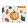 thumbnail image 1 of Yayeee Bath Rugs for Bathroom Floor Non Slip Non Skid Rectangle Soft Absorbent Pumpkins Leaves Patten Machine Washable Mat, 1 of 5