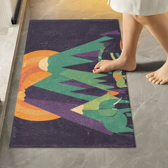 Yayeee Bath Rug for Bathroom Floor Non Slip Rectangle Fluffy Soft Absorbent Mat, 16"x24", Abstract Animals