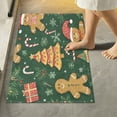 thumbnail image 1 of Yayeee Bath Rug for Bathroom Floor Non Slip Rectangle Fluffy Soft Absorbent Mat, 16"x24", Beige Christmas Gingerbread, 1 of 7