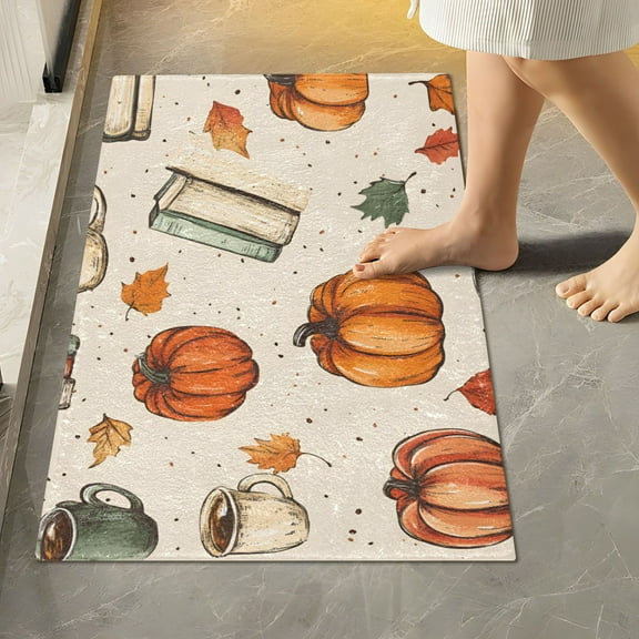 Yayeee Bath Rug for Bathroom Floor Non Slip Rectangle Fluffy Soft Absorbent Mat, 16"x24", Beige Fall Coffee