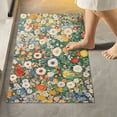 thumbnail image 1 of Yayeee Bath Rug for Bathroom Floor Non Slip Rectangle Fluffy Soft Absorbent Mat, 16"x24", Beige Floral Garden, 1 of 7