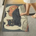 thumbnail image 1 of Yayeee Bath Rug for Bathroom Floor Non Slip Rectangle Fluffy Soft Absorbent Mat, 16"x24", Black Halloween Cat, 1 of 7