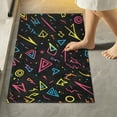 thumbnail image 1 of Yayeee Bath Rug for Bathroom Floor Non Slip Rectangle Fluffy Soft Absorbent Mat, 16"x24", Black Neon Lightning, 1 of 7