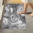 thumbnail image 1 of Yayeee Bath Rug for Bathroom Floor Non Slip Rectangle Fluffy Soft Absorbent Mat, 16"x24", Black Roses, 1 of 7