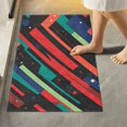 thumbnail image 1 of Yayeee Bath Rug for Bathroom Floor Non Slip Rectangle Fluffy Soft Absorbent Mat, 16"x24", Blue Abstract Lines, 1 of 7