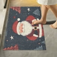 thumbnail image 1 of Yayeee Bath Rug for Bathroom Floor Non Slip Rectangle Fluffy Soft Absorbent Mat, 16"x24", Blue Christmas Santa, 1 of 7
