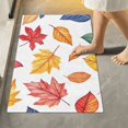 thumbnail image 1 of Yayeee Bath Rug for Bathroom Floor Non Slip Rectangle Fluffy Soft Absorbent Mat, 16"x24", Blue Leaves, 1 of 7