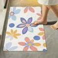 thumbnail image 1 of Yayeee Bath Rug for Bathroom Floor Non Slip Rectangle Fluffy Soft Absorbent Mat, 16"x24", Blue Retro Flower, 1 of 7