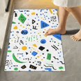 thumbnail image 1 of Yayeee Bath Rug for Bathroom Floor Non Slip Rectangle Fluffy Soft Absorbent Mat, 16"x24", Blue Simple Shapes, 1 of 7